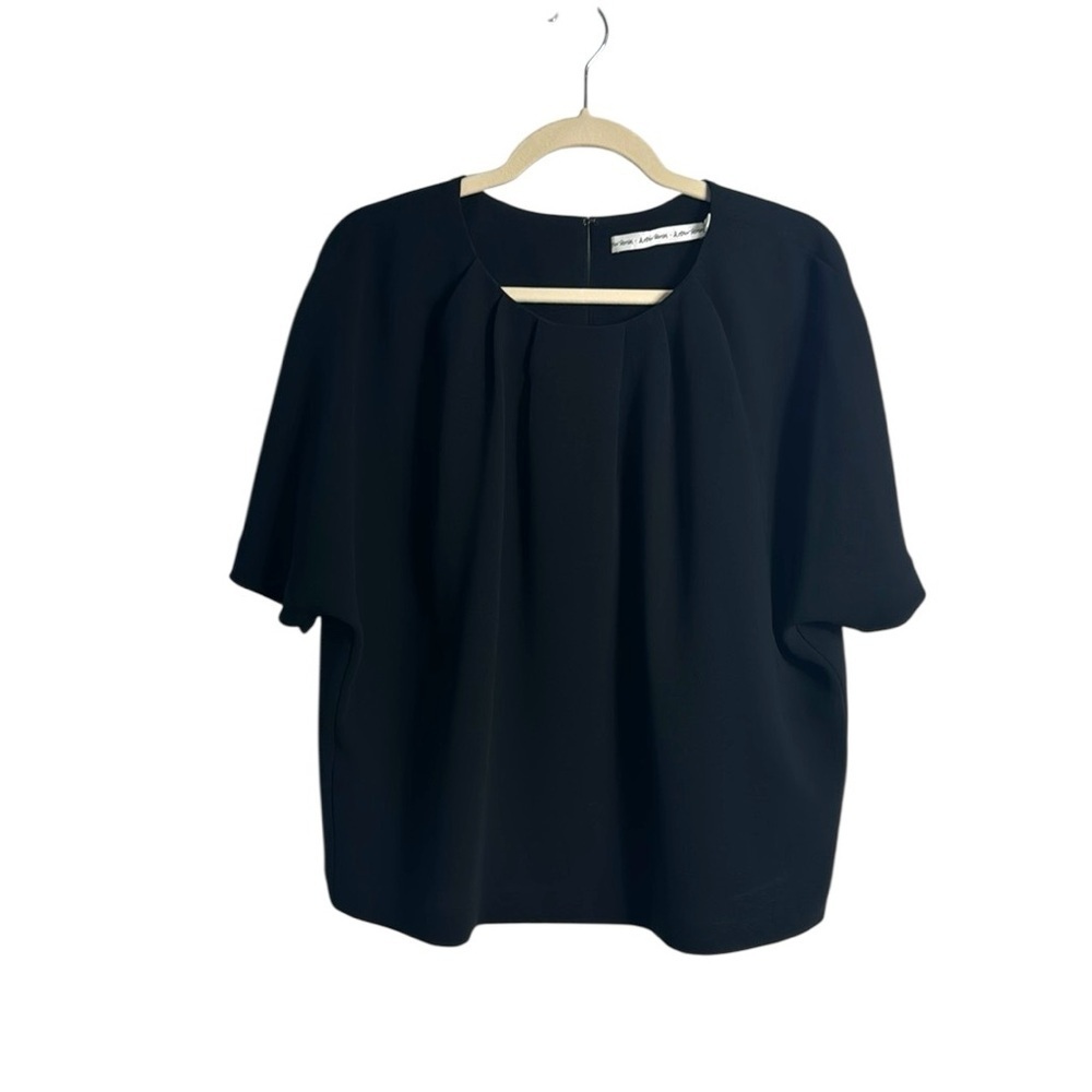 & Other Stories Black Dolman Sleeve Minimalist Basic  Career Shirt Capsule 10‎